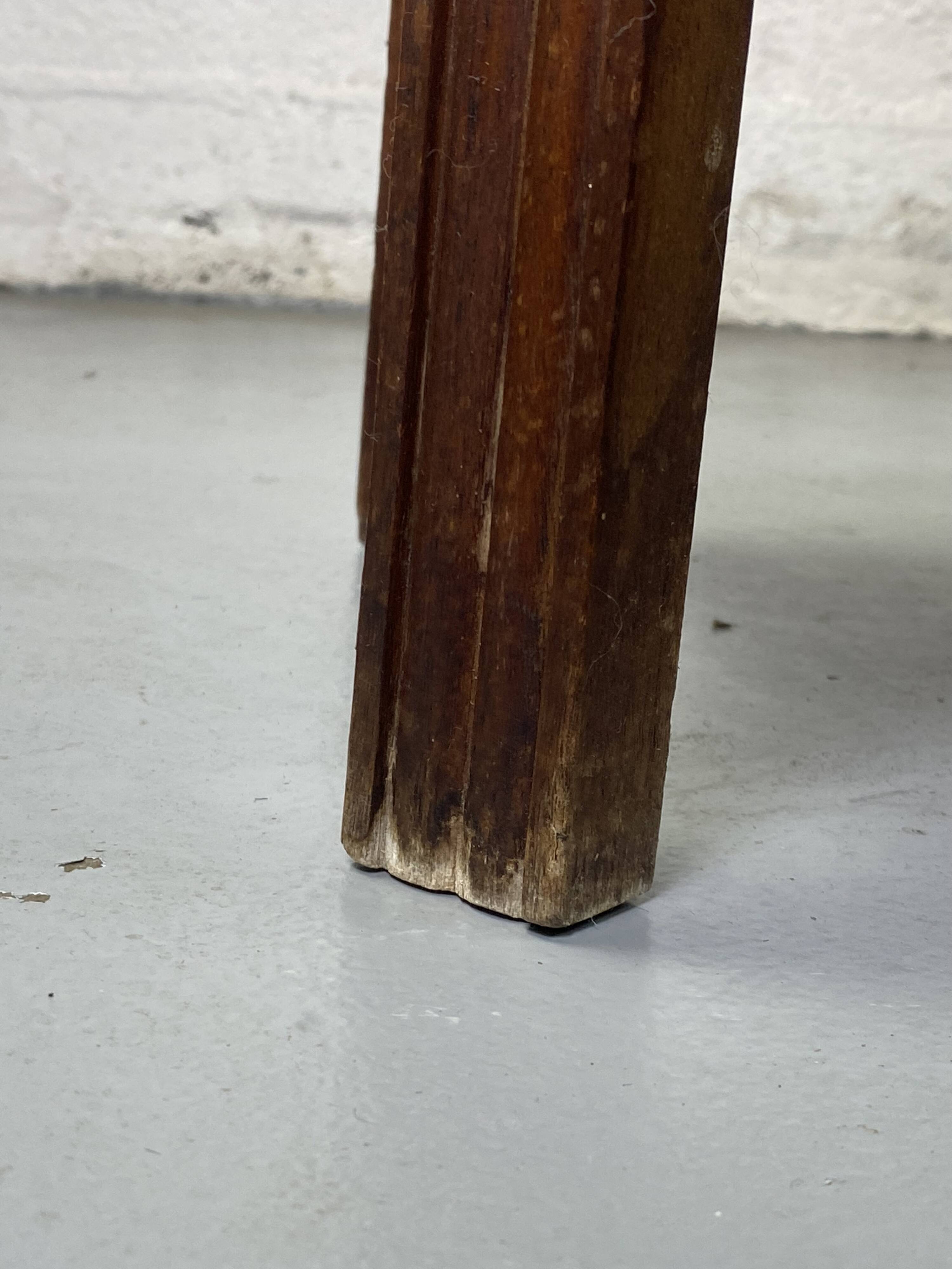 Wooden stool with marble top