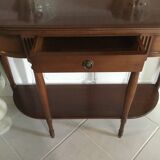Half moon console in cherry tree