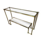 Brass and glass console from the 1950s