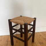 Old wood and straw stool