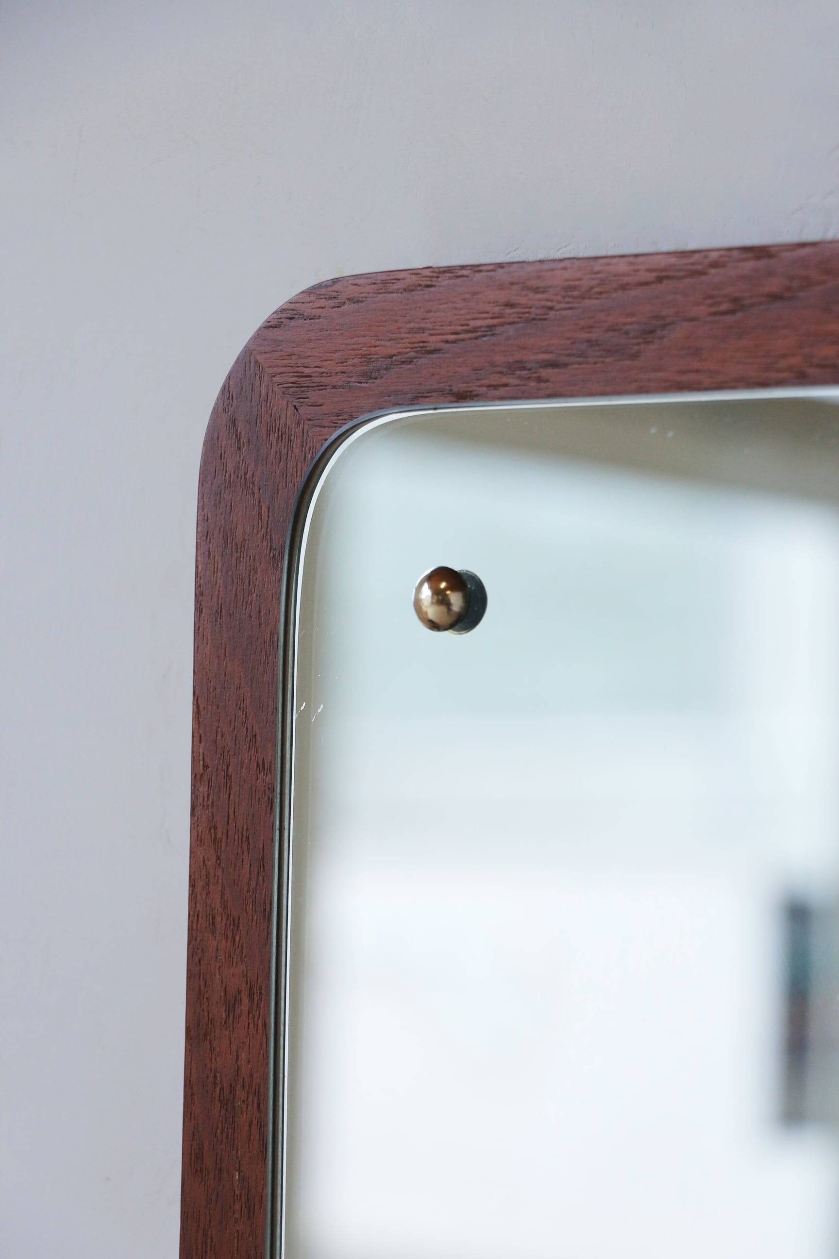 Miroir scandinave vintage en teck – Années 60