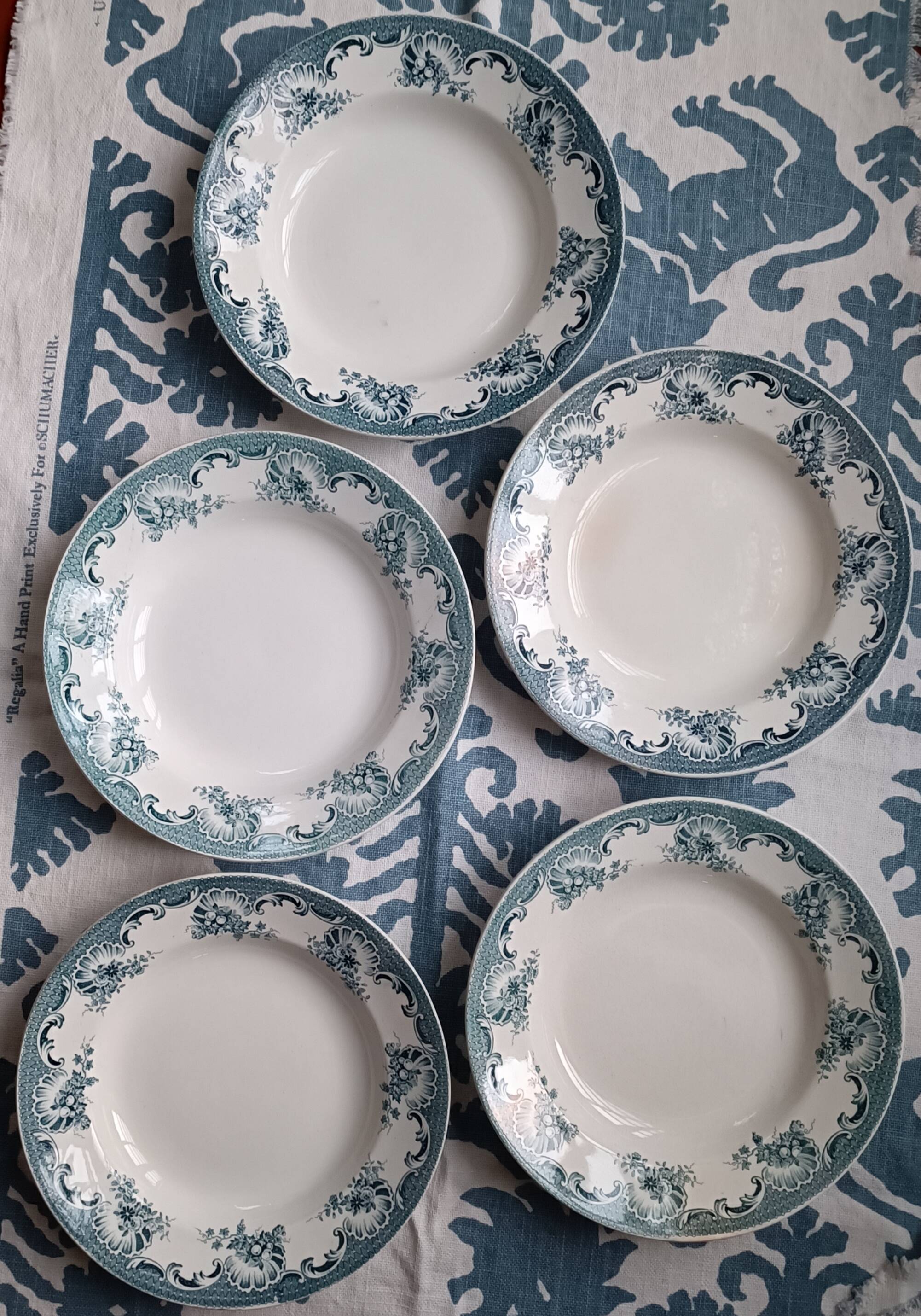 5 deep plates from Saint Amand ironstone