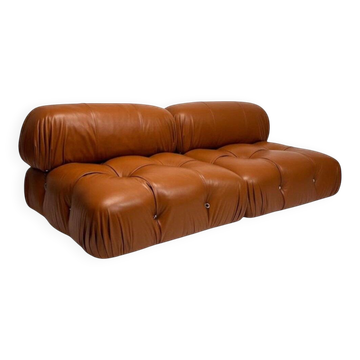 Camaleonda Lounge Chairs in Cognac Leather by Mario Bellini for B&B Italia, 1973, Set of 2