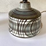 Earthenware lamp, braided fabric cable, 70s