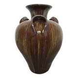 XXL amphora jar in Art Nouveau enamelled stoneware circa 1900