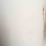 Double lighting floor lamp, white opaline, frosted effect, brown marbling, height 95 cm