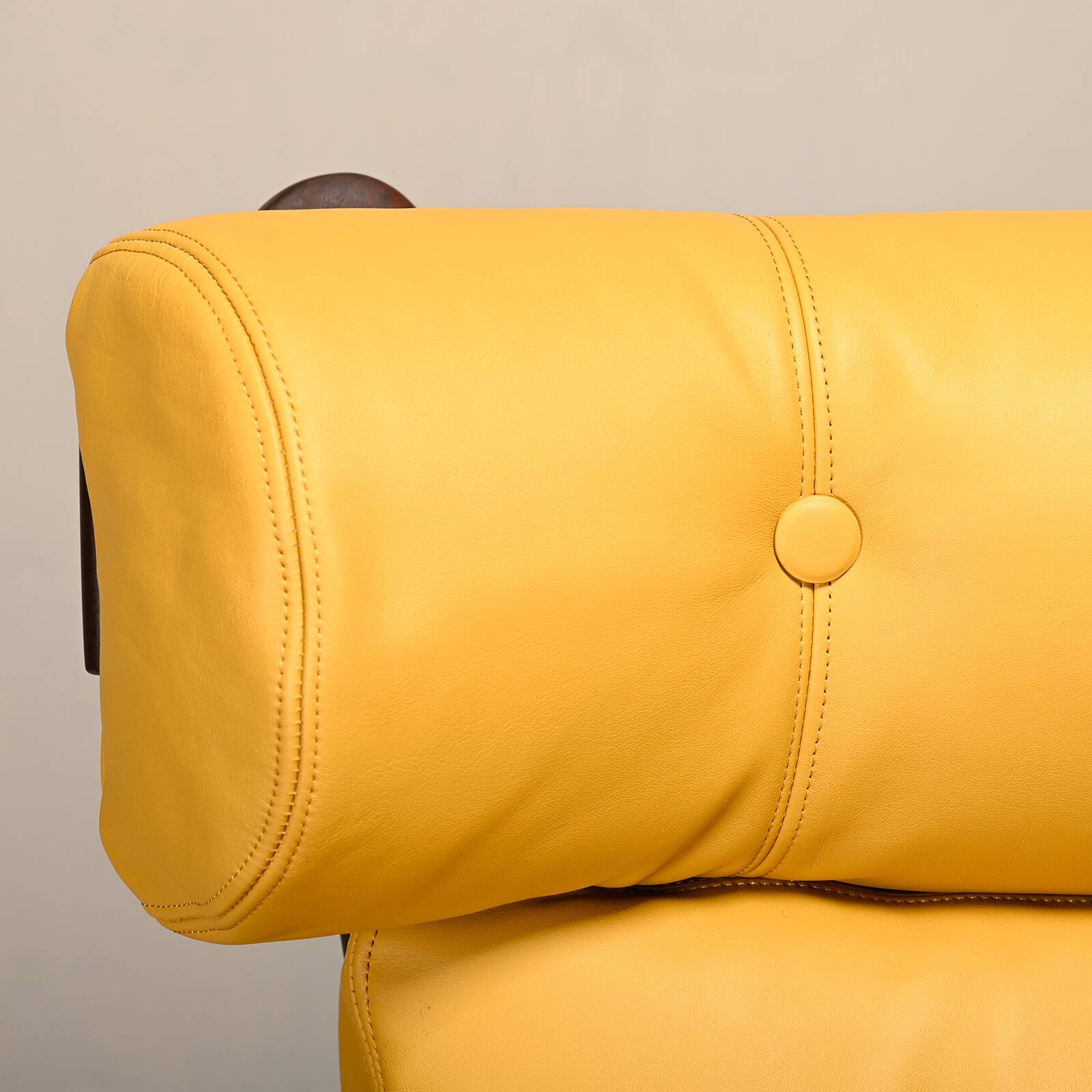 Brazilian Lounge Chair in Rosewood and Ochre Leather