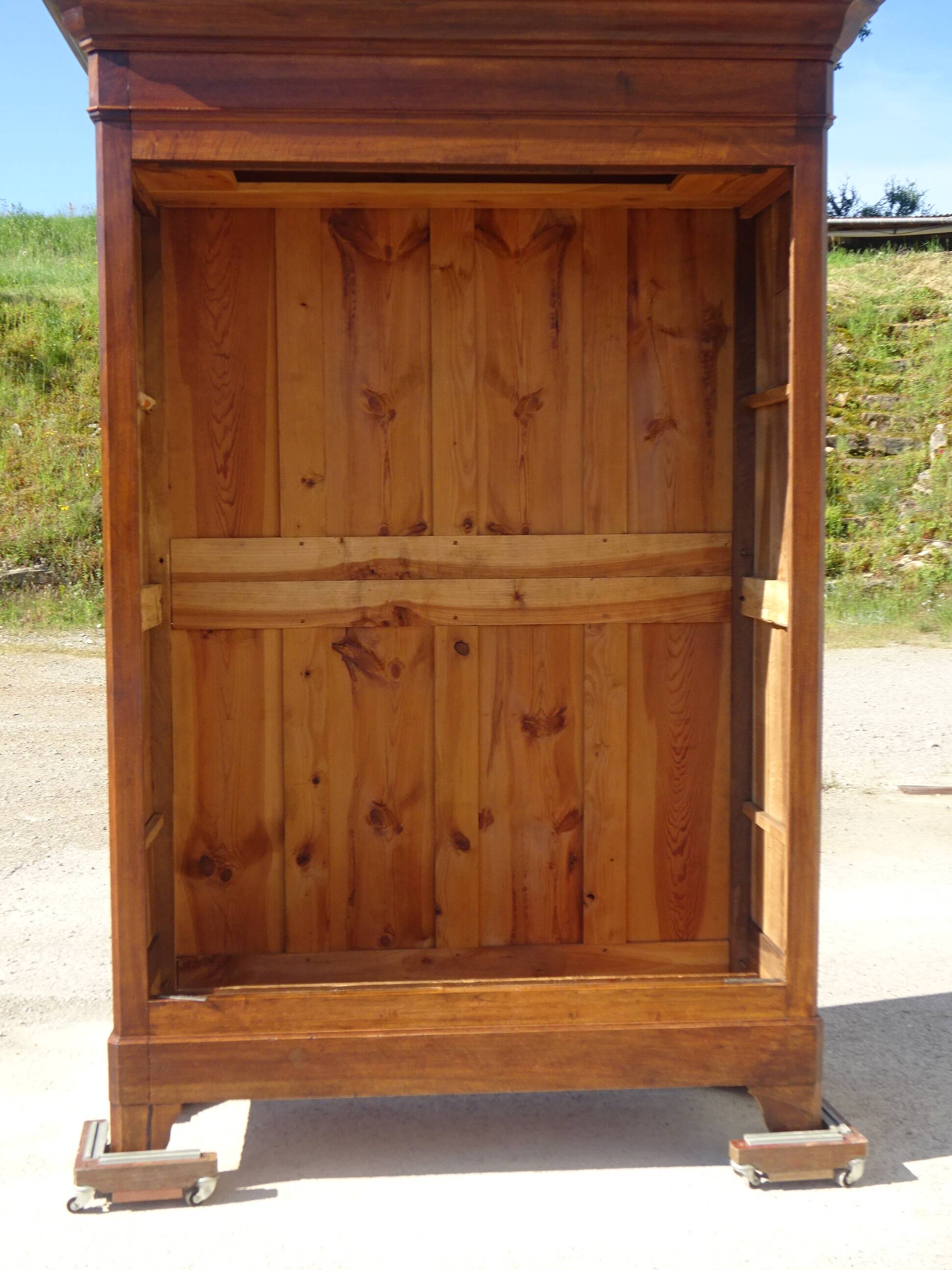 Large Louis Philippe wardrobe in solid walnut