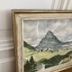 Watercolor framed under glass countryside landscape