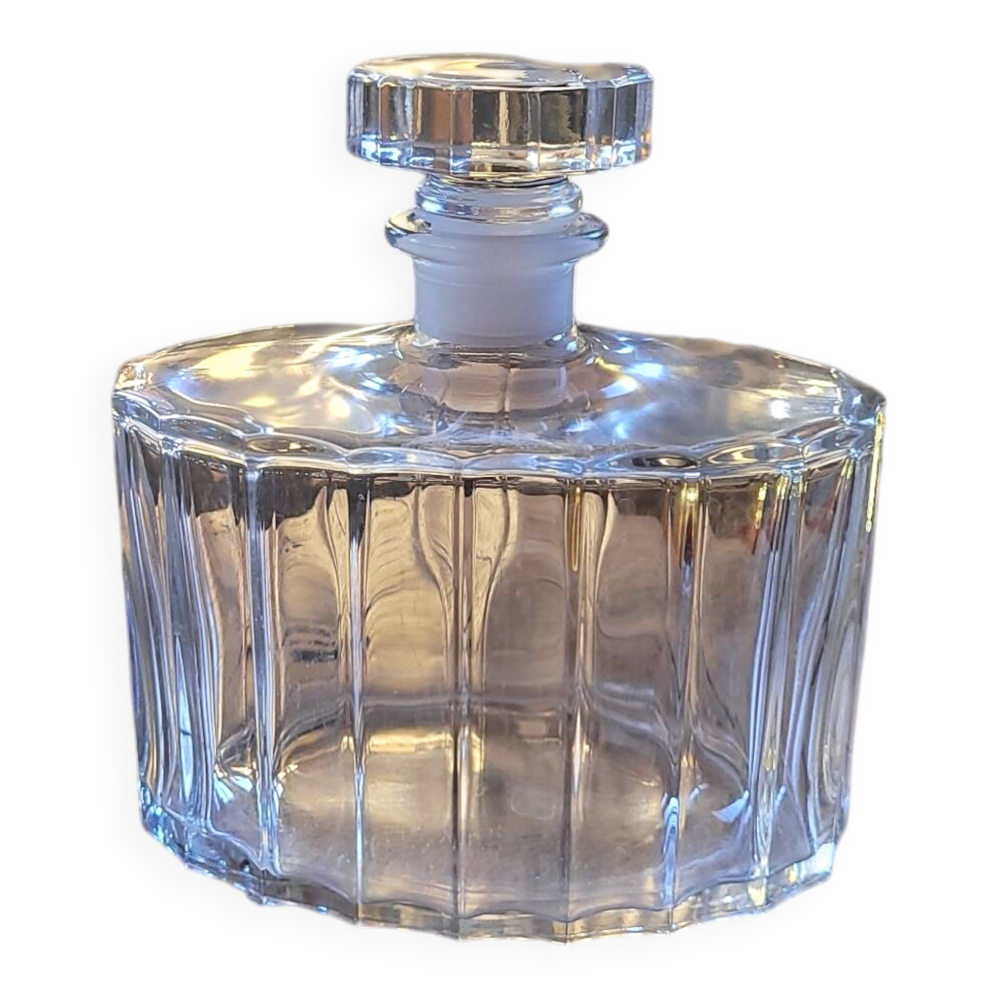 Molded glass carafe – perfume bottle style – 1970s–1990s