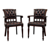 Ensemble de chaises de bureau anglaises bordeaux