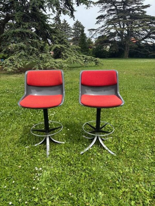 Paire de tabourets de bar Osvaldo Borsani Tecno `1970