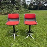 Pair of Osvaldo Borsani Tecno bar stools `1970