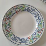 3 plates Churchill England mosaic and floral design