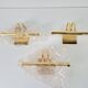 Regency Brass Acrylic Cabinet Lamp by Lumina, 1980s, Set of 3