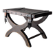 Colonial Curule Stool in Leather and Wrought Iron, Mexico, 1940s
