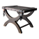 Colonial Curule Stool in Leather and Wrought Iron, Mexico, 1940s