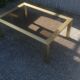 Vintage coffee table golden aluminum