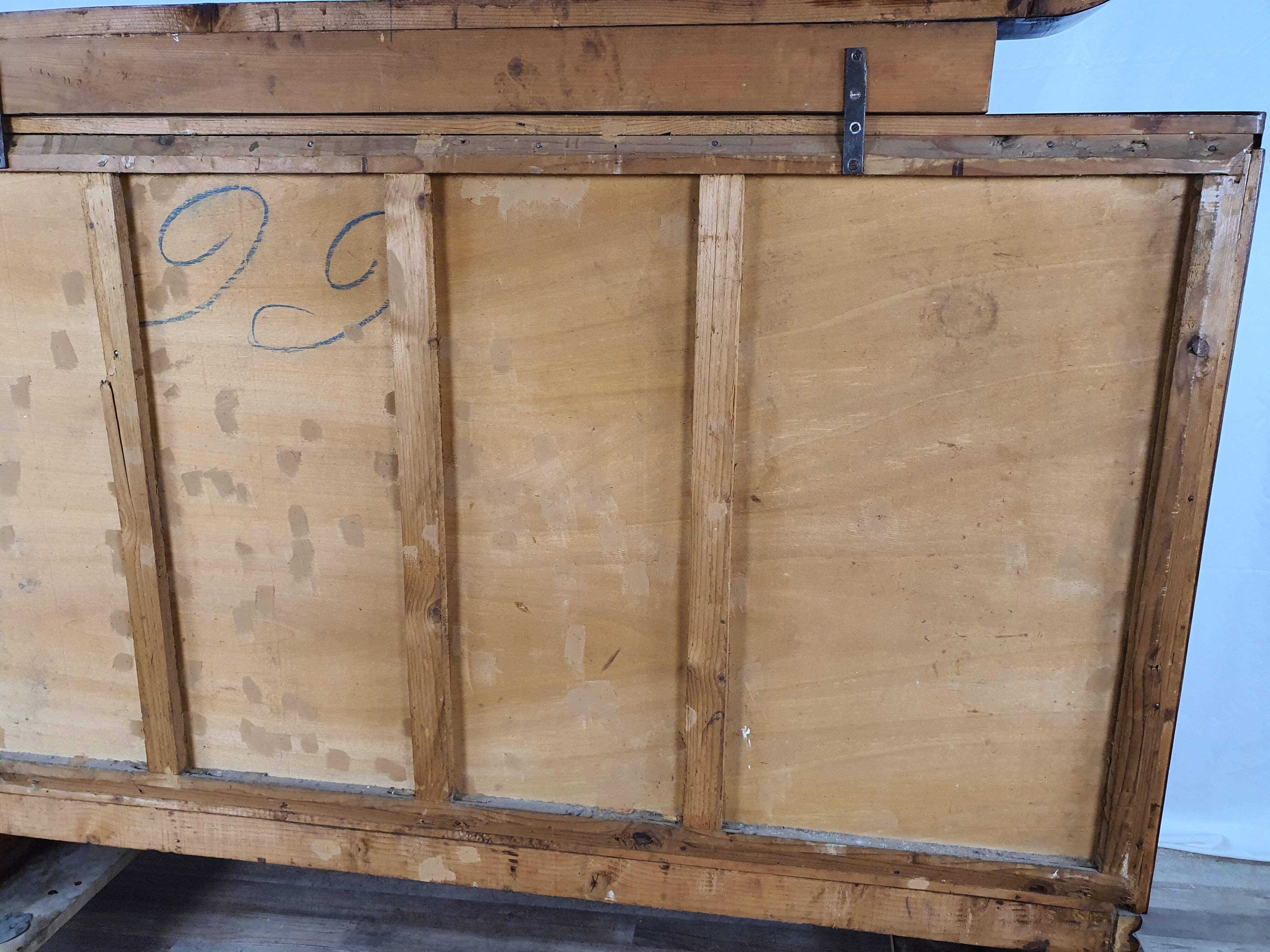 Art deco dining room sideboard in briar with upstand, 1940s