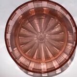 Salad bowl in orange rose molded glass