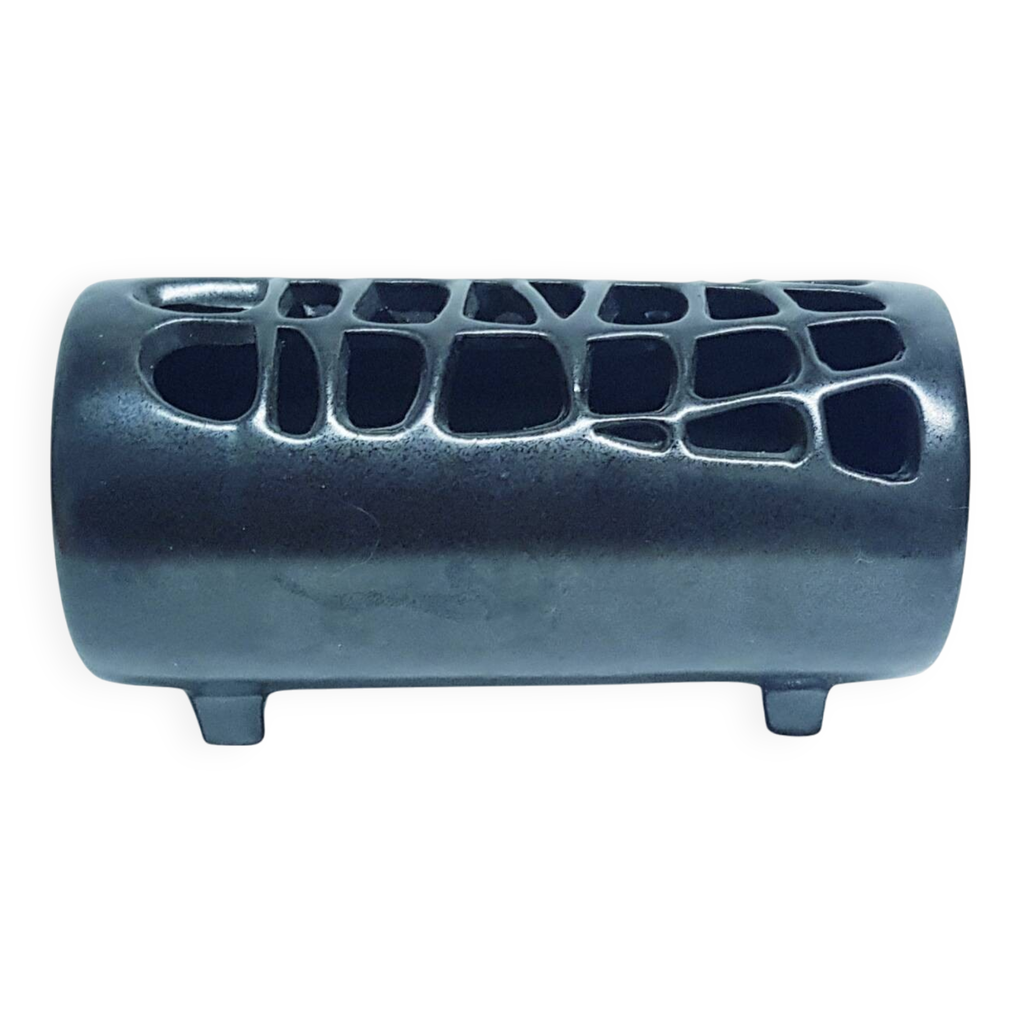 Vase à pied brutaliste du milieu du siècle