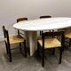 Large oval Italian Arabescato Rosso marble dining table – 1970s sculptural stone