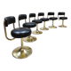 Vintage Swedish design brass low stools Borje Johanson