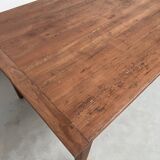 Teak farmhouse table with spindle legs
