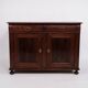 Low antique sideboard - hand polished mahogany - fixed shelves - 1880s