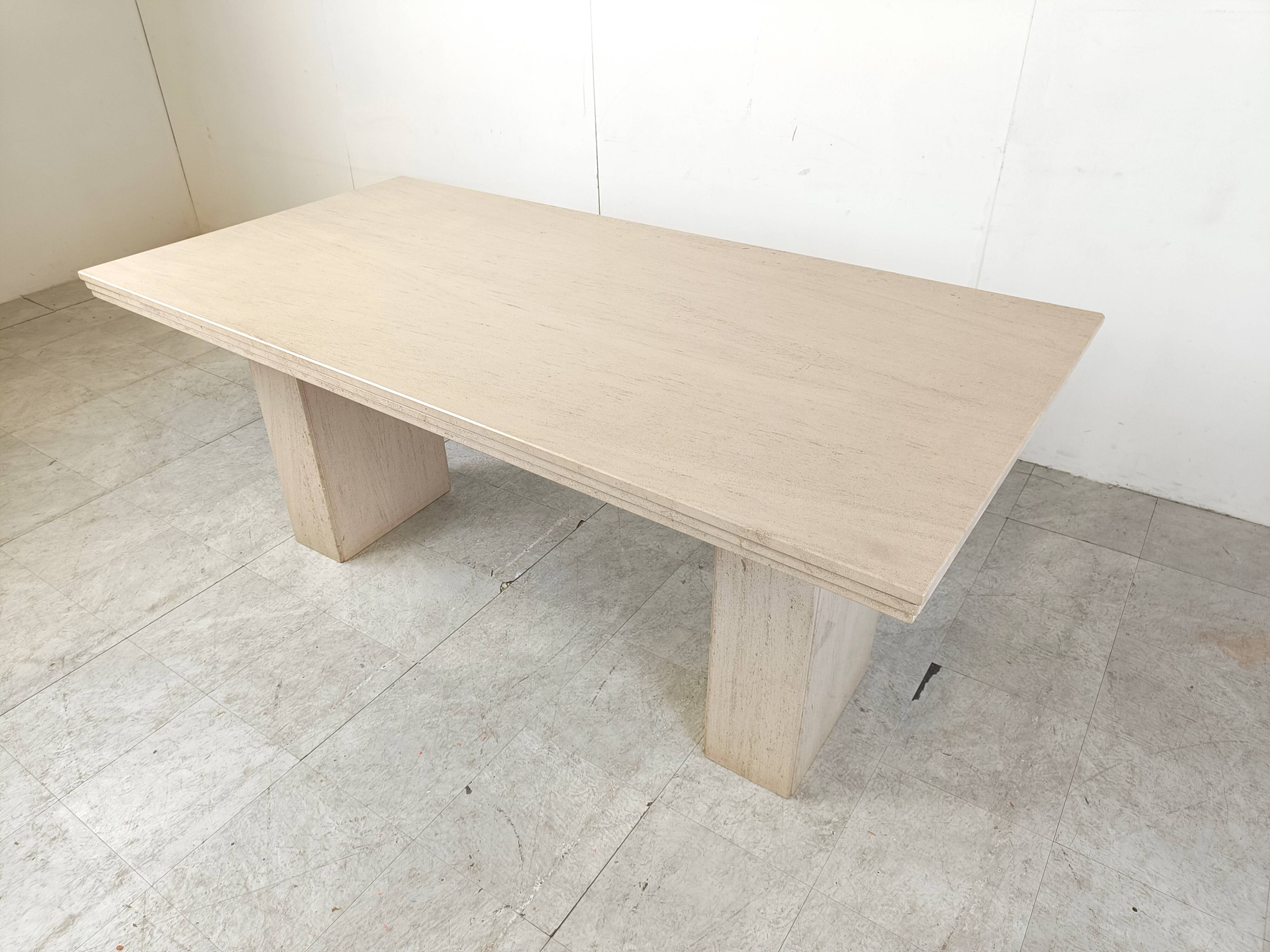 Vintage travertine dining table, 1970s