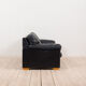 Black leather mid century 2,5 seater sofa