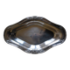 Flat basket cup in silver metal
