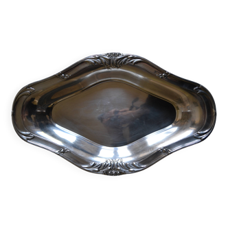 Flat basket cup in silver metal