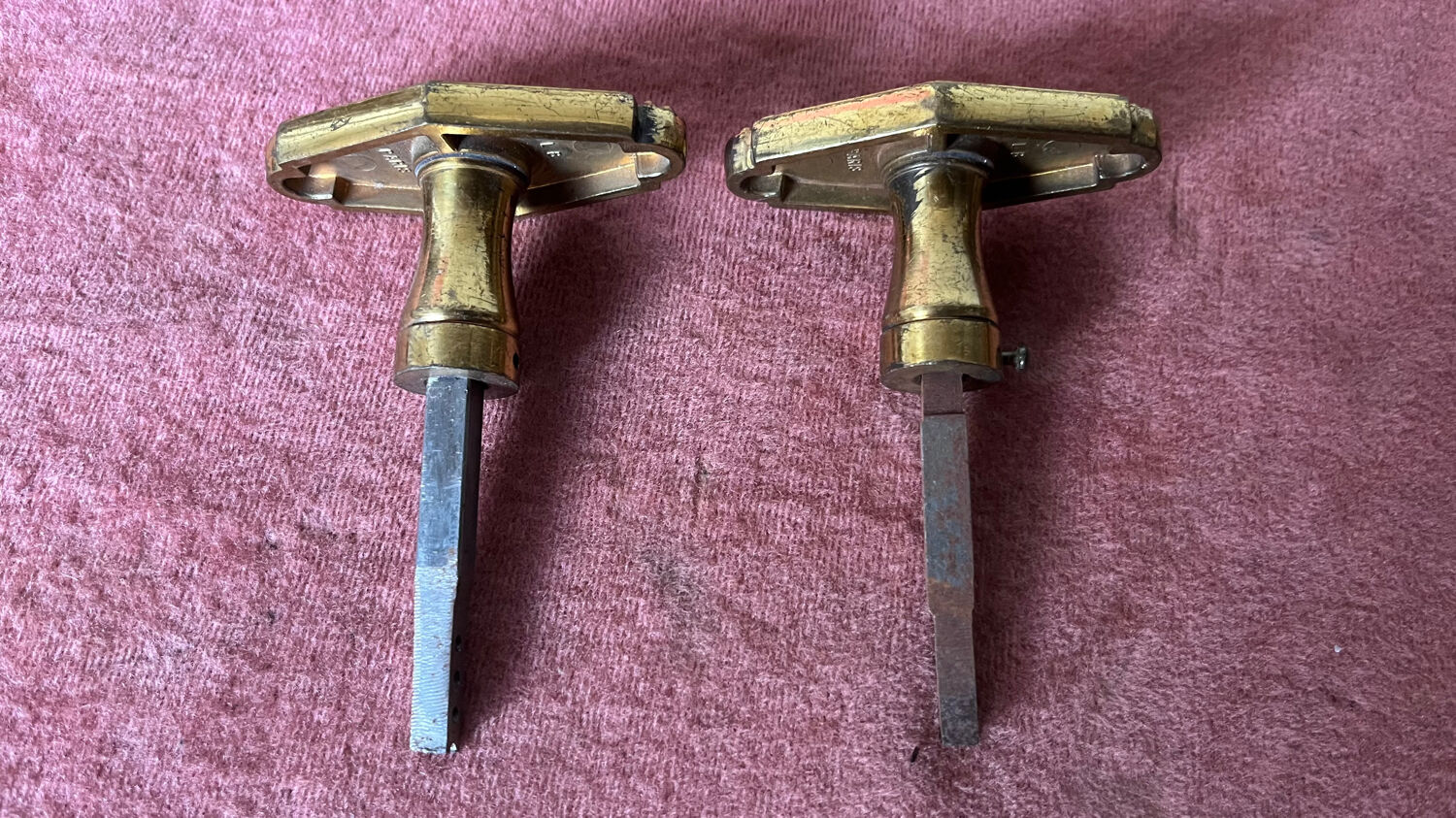 Pair of antique bronze handles