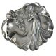 WMF "Woman with Irises" No. 290 Art Nouveau openwork tray, silver-plated metal, ca 1906