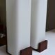 Pair of Louis Kalff wall lights, teak opalines from the 50s/60s.