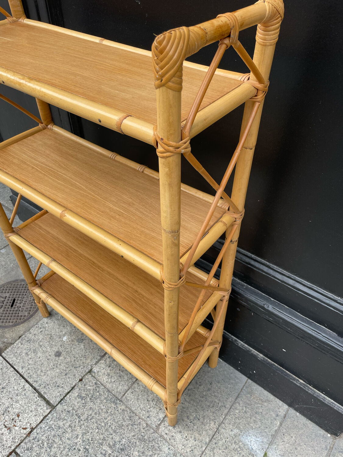 Vintage rattan shelf