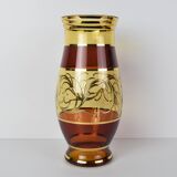 Egermann Czech crystal vase Bohemia Hand painted, gilded, circa 1980s.