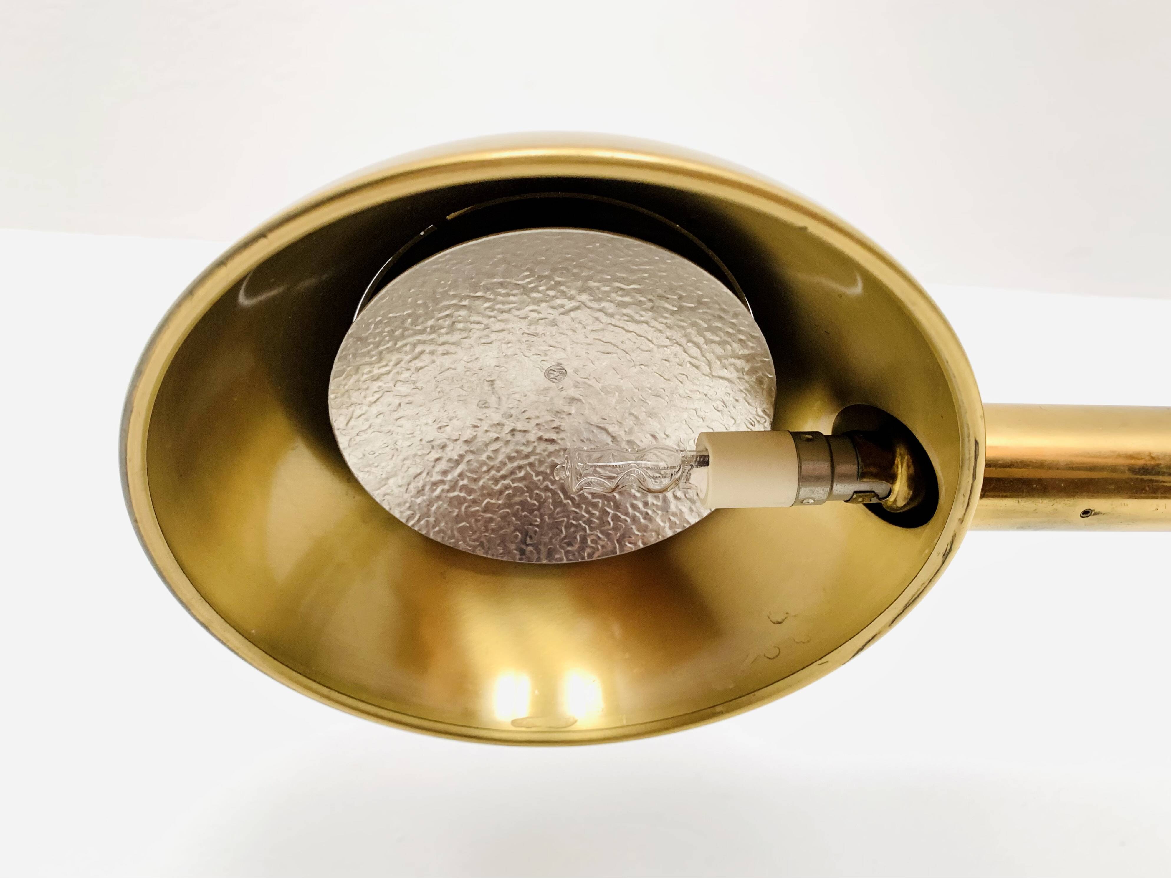 Adjustable 1970s Brass Floor Lamp by Florian Schulz