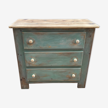 Commode en bois patinée