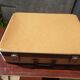 Paire ancienne valise carton marron & beige avec anse bakélite vintage