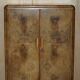 Small Art Deco wardrobe in satin walnut, circa 1930.