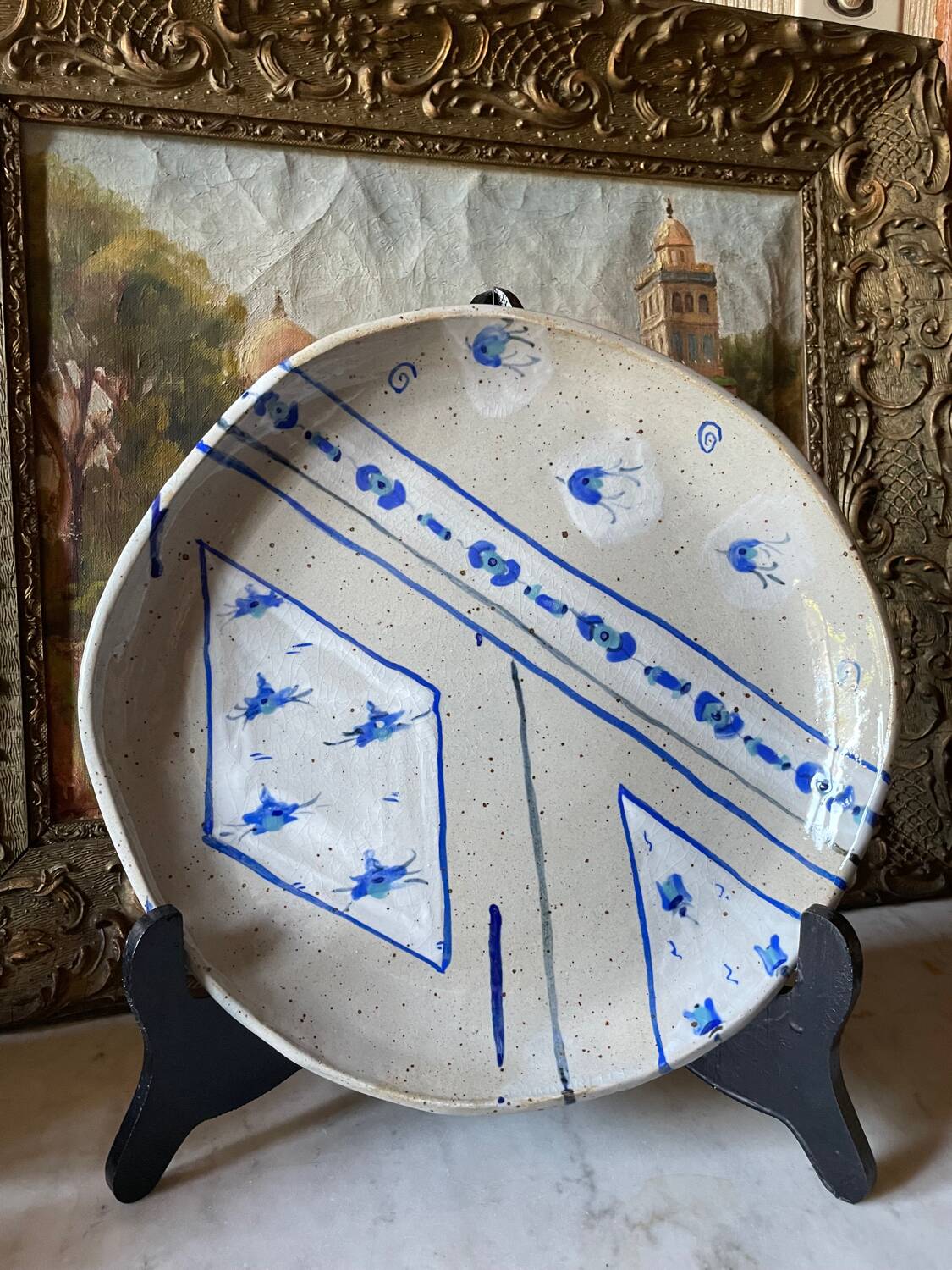 Artisanal stoneware dish