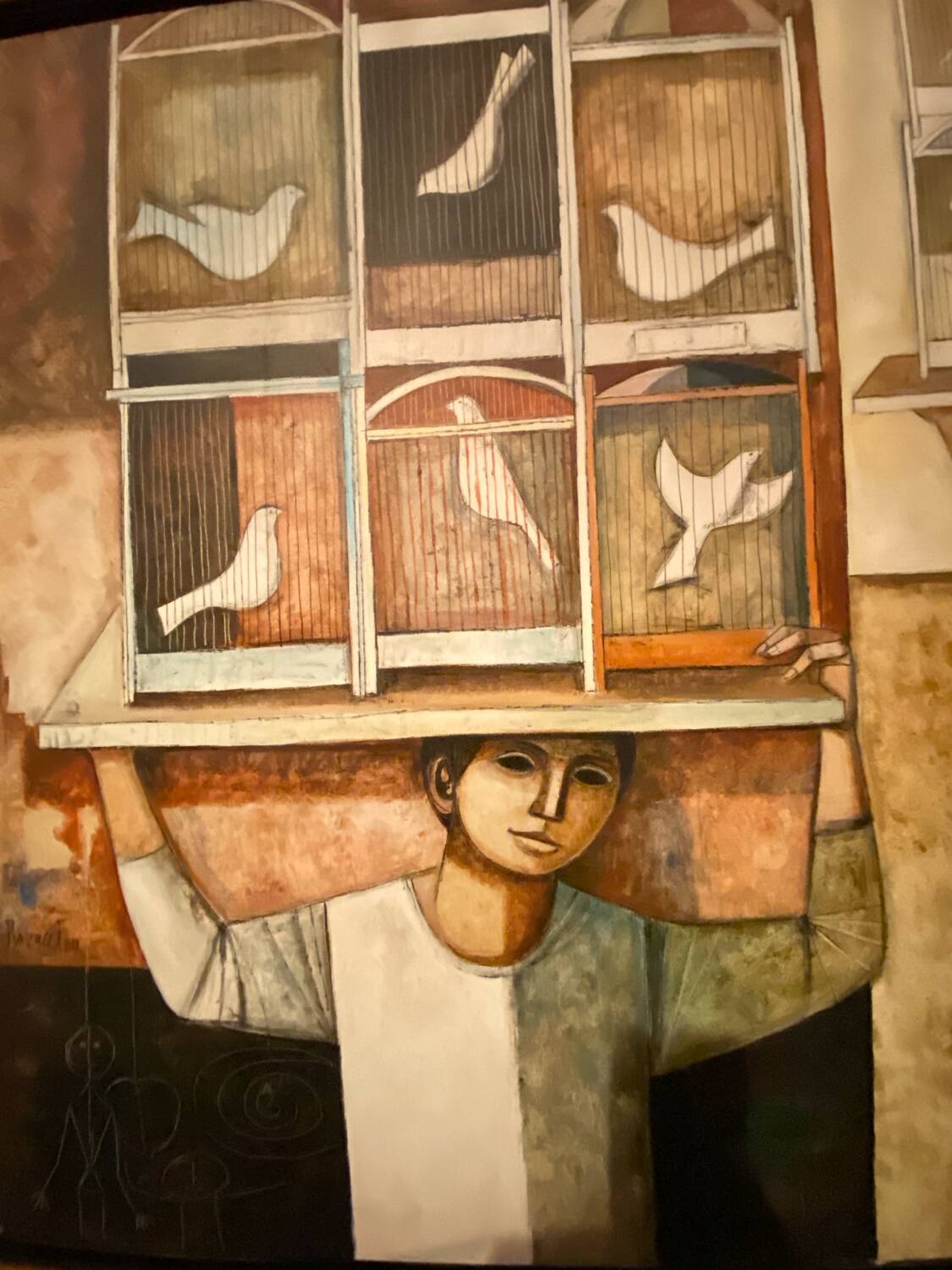 Oil painting by Lucio Renucci "The Cages"