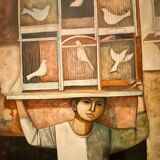 Oil painting by Lucio Renucci "The Cages"