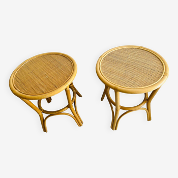 Set of two rattan tables
