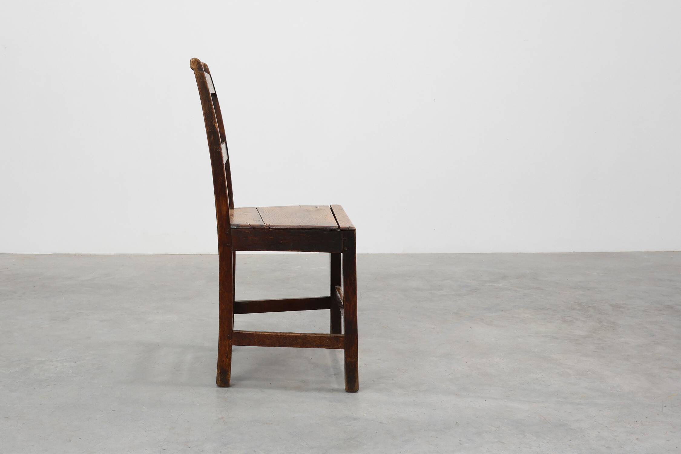 Antique oak late 19th century oak side chair, Belgium