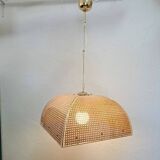Plexiglass and Vienna straw chandelier.