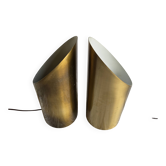 Pair of lamps signed by Jean Perzel – cylindrical with an oblique opening.