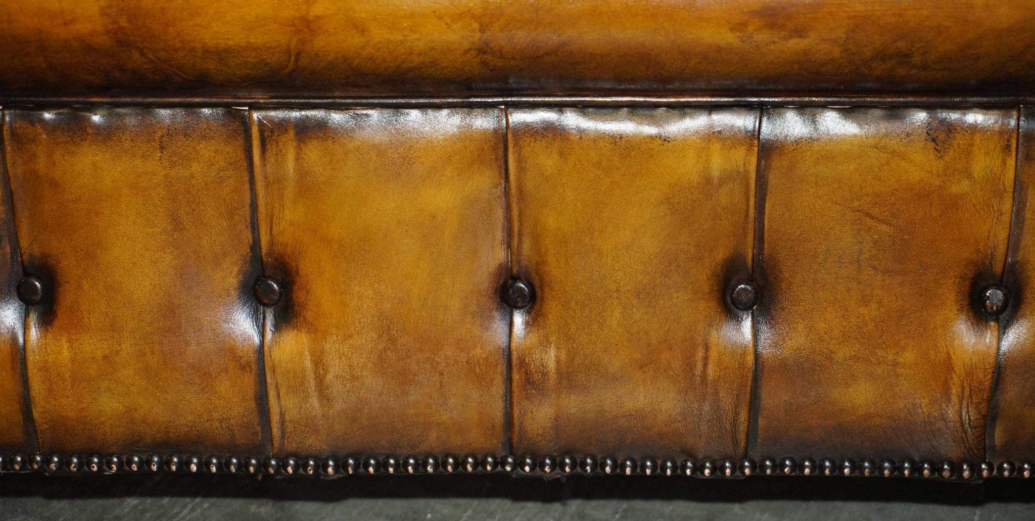 Restored vintage leather Chesterfield sofa